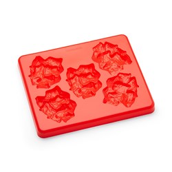 2434027 - Meat Cubes Silicone Food Mold & Lid 5 Portion Red