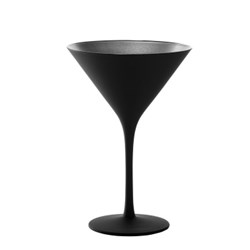 OLYMPIC COCKTAIL GLASS 240ML MATTE BLK/SILVER (24)