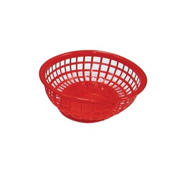 BASKET OVAL PLASTIC RED 240X150X50MM (36)