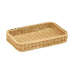 WOVEN BASKET RECT TRAY 350X230X50MM