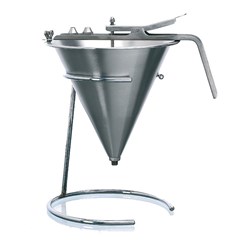 CONFECTIONERY FUNNEL S/S 185MM 1.9LT W/- 3 NOZZLES 4 6&8MM