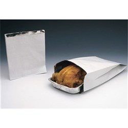 CHICKEN BAG SML FOIL LINED 250/PKT 205X160MM WHT
