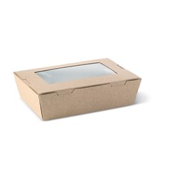 LUNCH BOX BROWN MED WINDOW 200/CTN 180X120X50MM