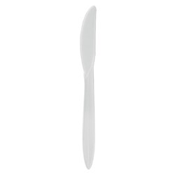 PLASTIC KNIFE WHT 100/PKT (10)