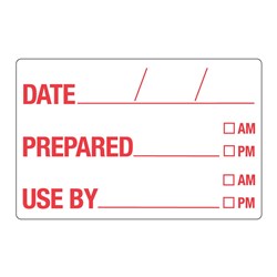 DATE / PREPARED / USE BY LABEL 250/ROLL 49X75MM DISSOLVABLE