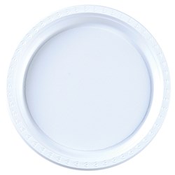 PLASTIC PLATE 180MM WHITE 50/PKT (10)