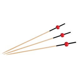 BAMBOO SKEWER RIO 120MM 100/PKT (12) BLK / RED