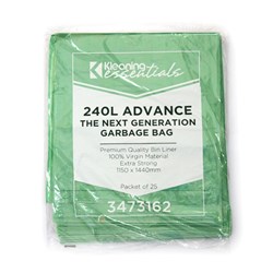 GARBAGE BAG 240LT GREEN MDPE 1150X1440MM 100/CTN NEXT GEN
