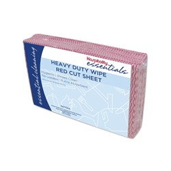 WIPES HEAVY DUTY RED 600 X 600MM 20/PKT (5)
